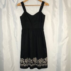 Ann Taylor Loft Petites Shoulder Strap Embroidered White Sundress Cotton Size 4P